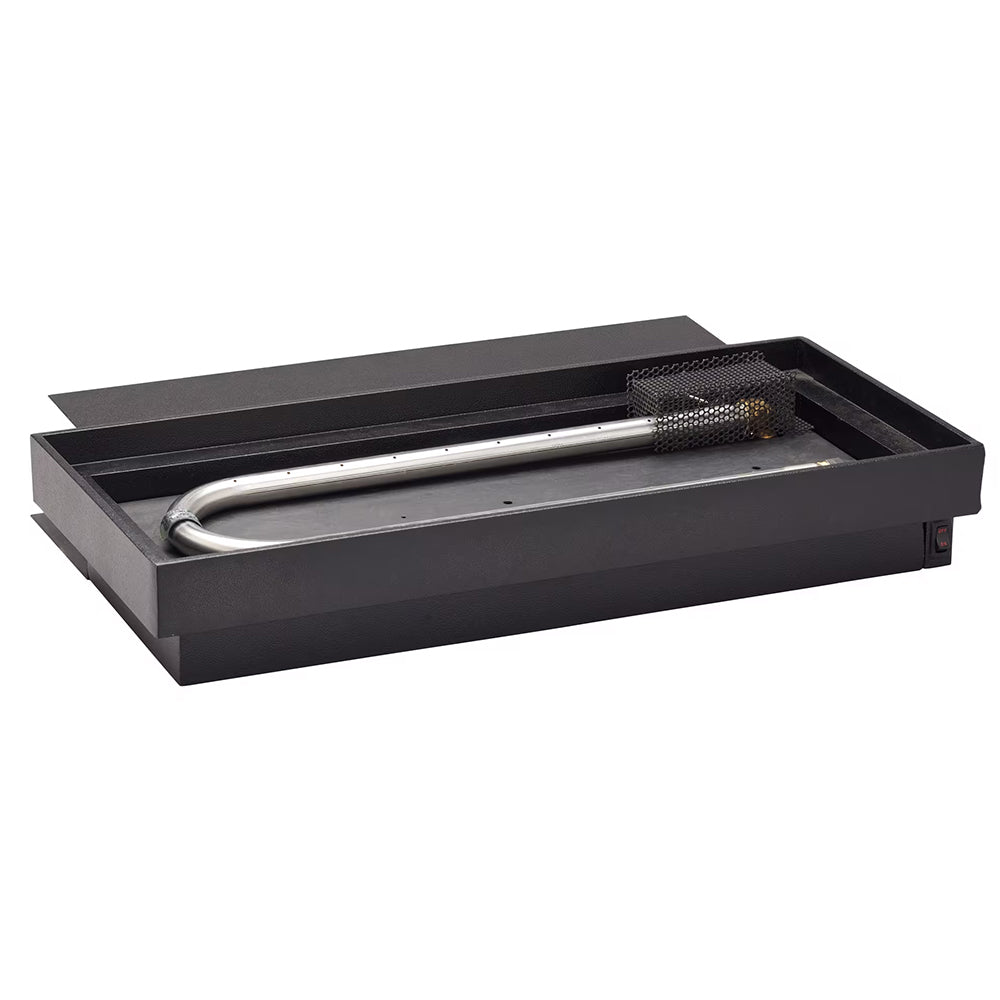 24-inch indoor vented gas burner tray with metal burner tube and grate