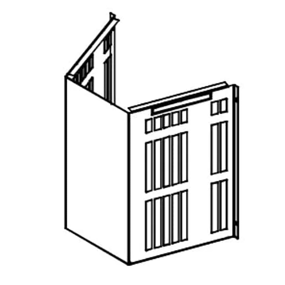 Safety shield for termination cap with slotted vents, angled 3D view