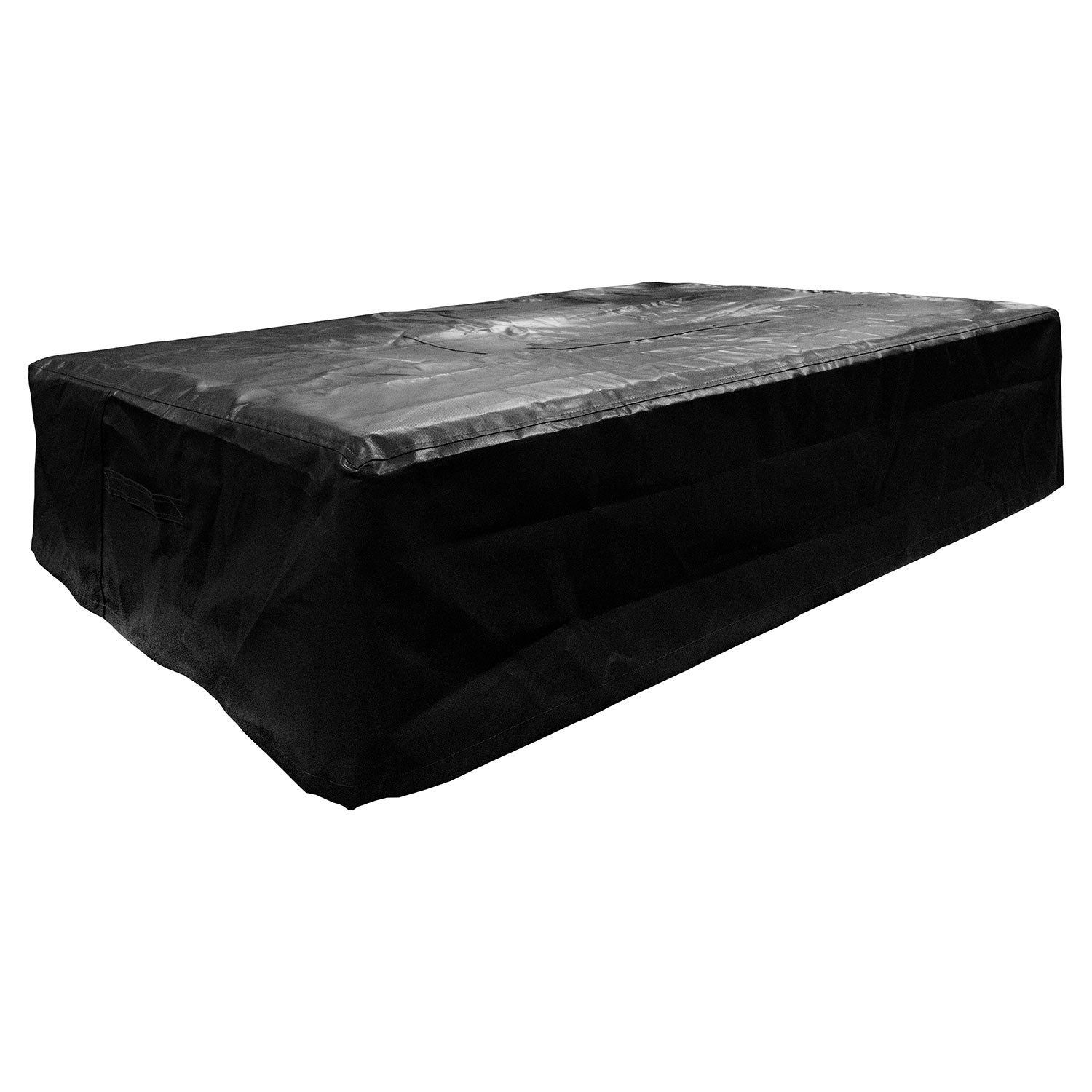 Black rectangular weather cover with padded texture and elastic hem