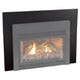 Matte black steel fireplace frame with glass firebox surround, 3-piece set