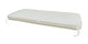 White bench cushion with rounded ends and corner ties, two-seater size