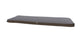 Three-seater bench cushion, dark gray fabric with brown trim and tie straps
