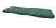 Three-seater bench cushion in green with brown trim and corner tie straps