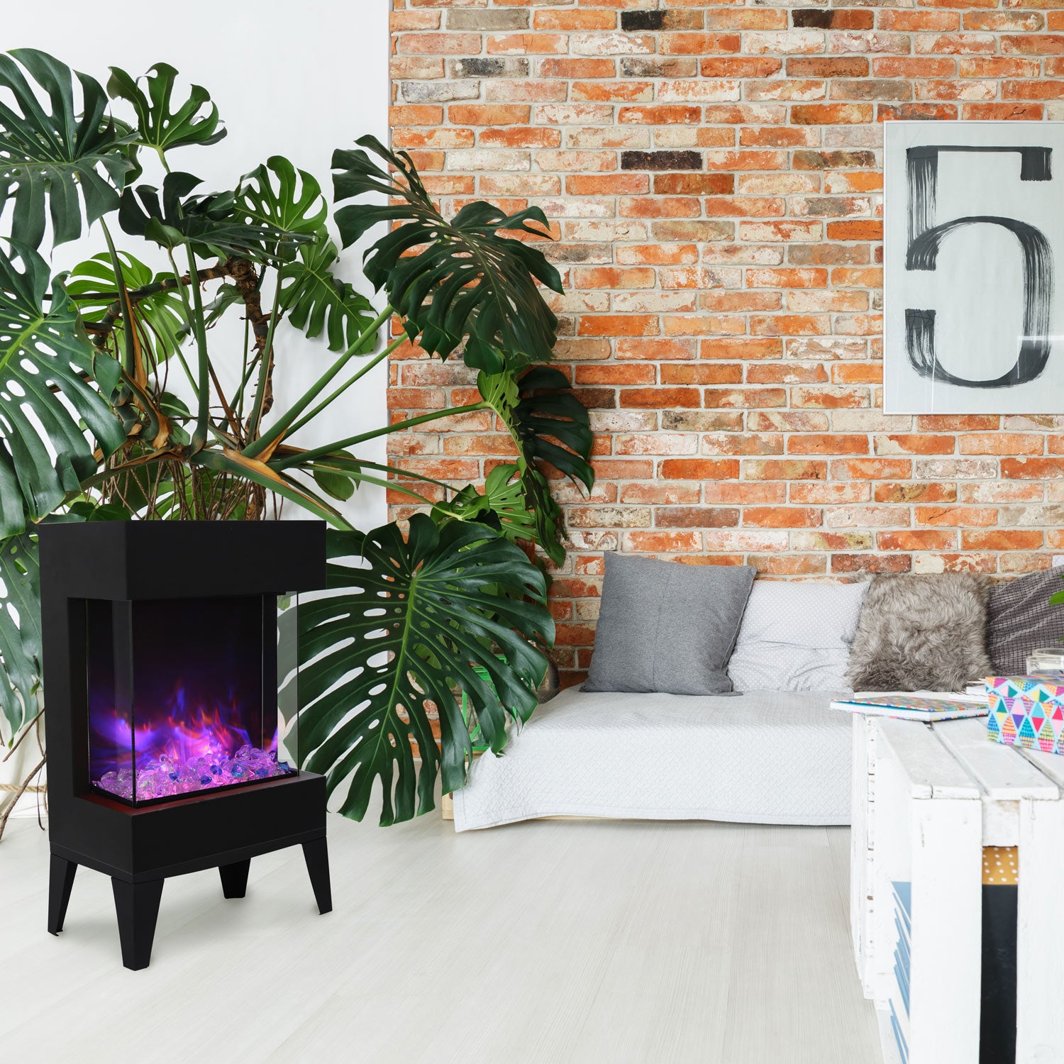 Amantii Leg Base for 2025WM Electric Fireplace, 20-Inch