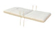 Fullback rocker chair cushion in white with tuft seam and corner ties