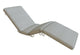 Sun bed lounge cushion in light gray with padded backrest and long seat pad with ties