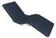 Sun bed lounge cushion in navy with padded backrest, long seat pad, and tie loops