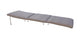 Steamer lounge cushion, medium gray fabric with ties and curved end profile