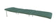Steamer lounge cushion, green fabric with stitched seams and hanging ties