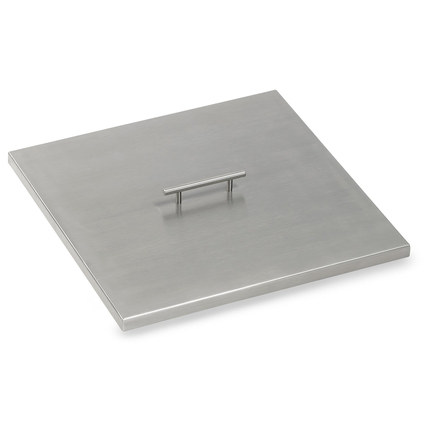 Square stainless steel fire pit burner cover with two raised supports