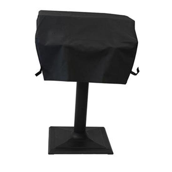 Universal half-length vinyl cover in black, with ties and angled base