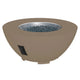 Sand gas fire pit bowl with blue glass lava rocks and black ignition module