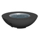 Charcoal bowl gas fire pit with blue-gray fire media and side control panel