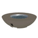 Cove bowl gas fire pit with taupe exterior and blue glass fire media