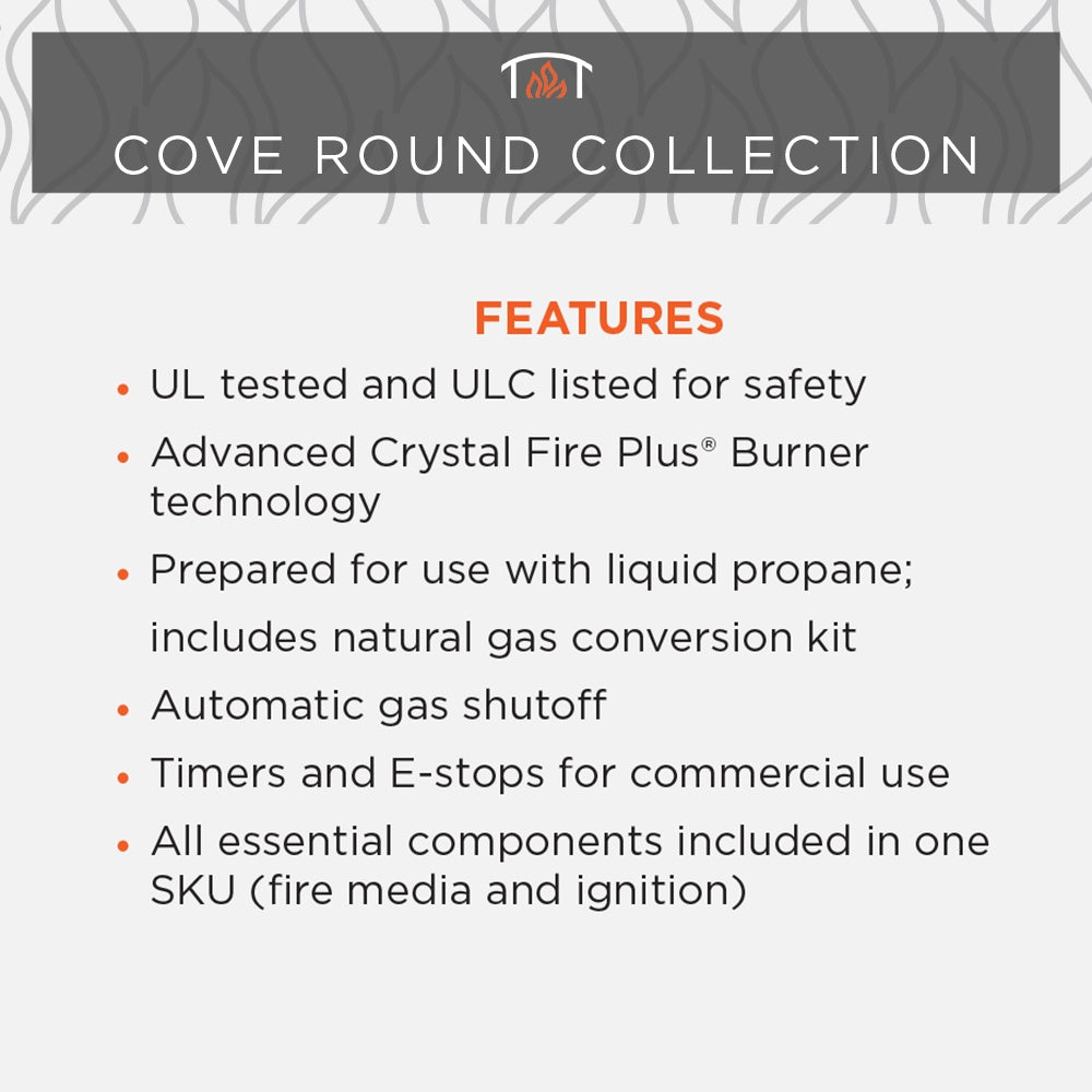 The Outdoor GreatRoom Company Cove 36-Inch Round Gas Fire Pit Table