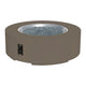 Round gas fire pit table with flame bowl, taupe concrete base and black control panel