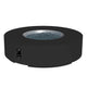 Dark round gas fire pit table with black control panel and open burner bowl insert