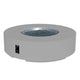 Natural grey round gas fire pit table with black control panel and open burner bowl