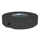 Round gas fire pit table in dark charcoal with circular burner opening and side control panel