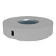 Round gas fire pit table in light gray with center burner opening and side control panel
