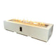 72-inch linear gas fire pit table with open burner, white finish