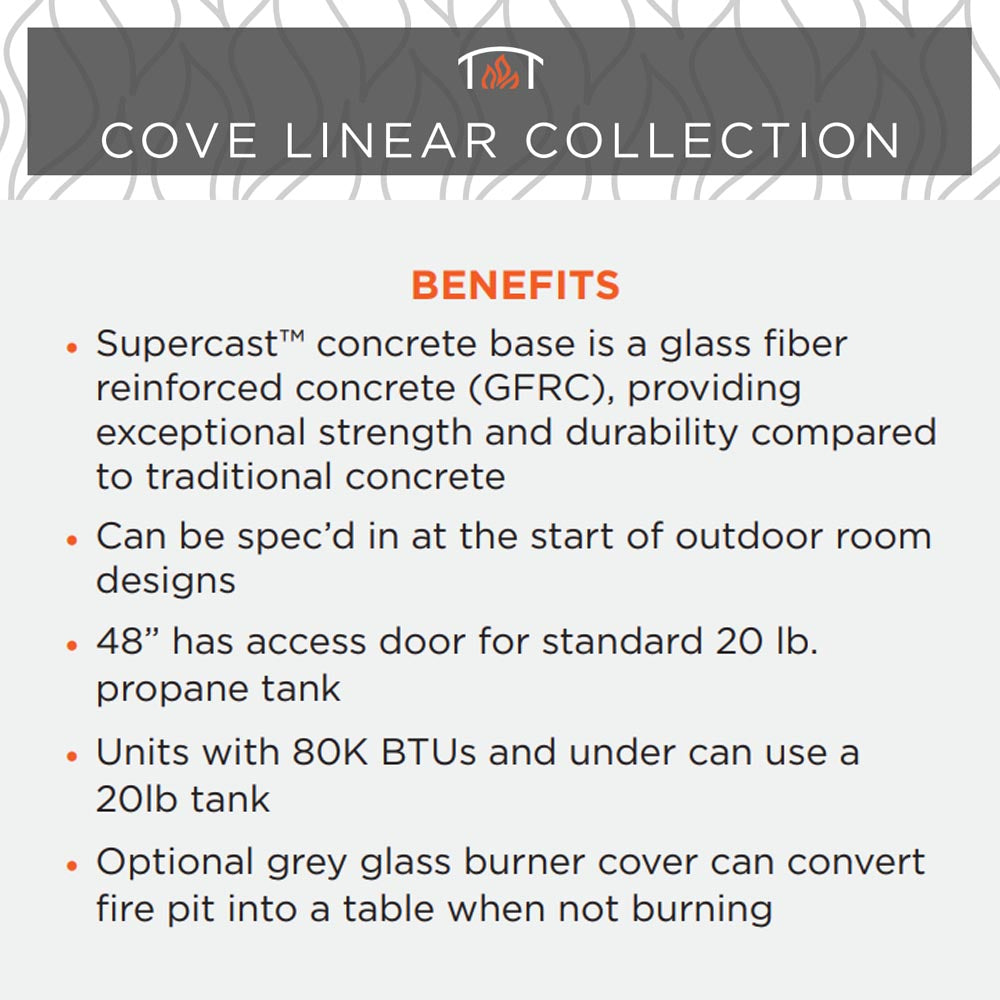 Cove Linear Collection benefits infographic card