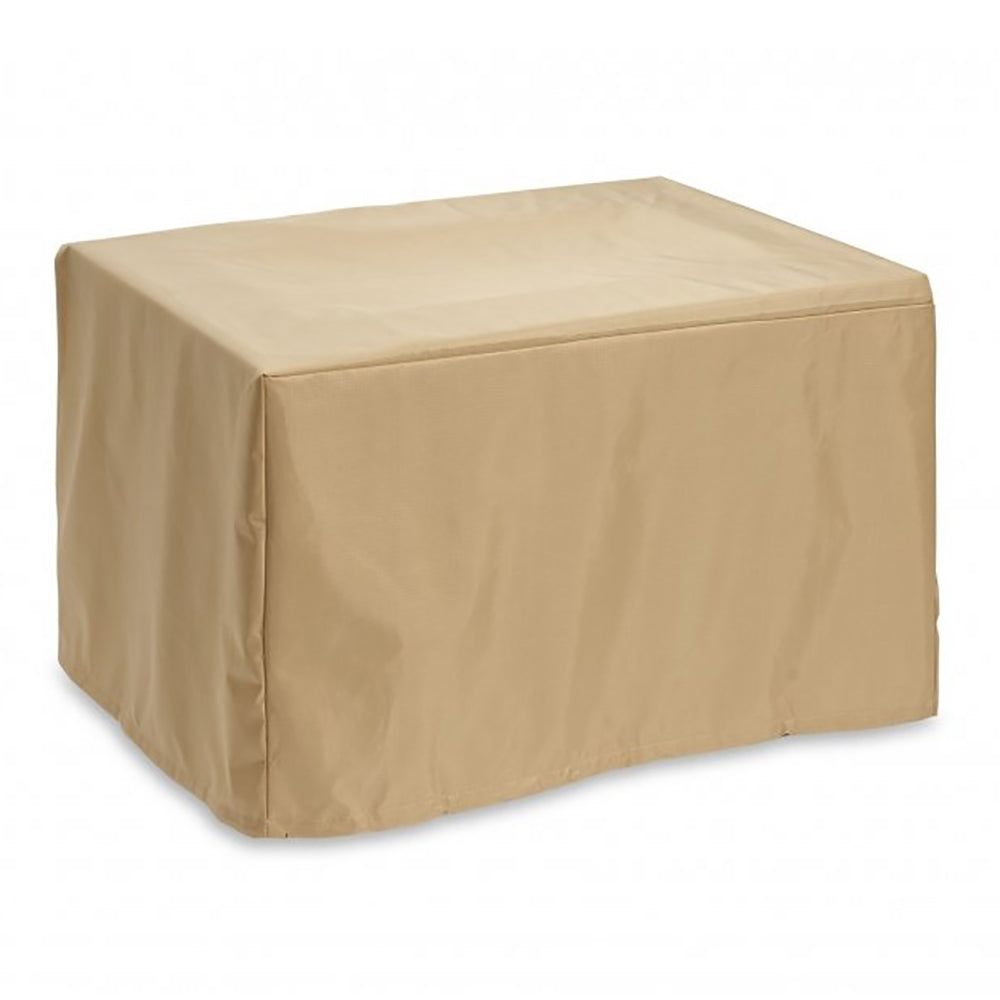 Rectangular tan polyester ripstop outdoor cover with smooth fabric panels.