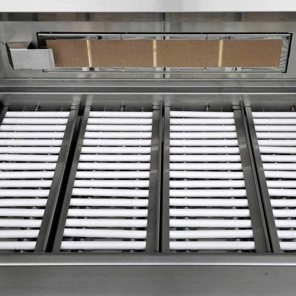 Infrared ceramic heat tube heater with multiple white tubes and black metal rails