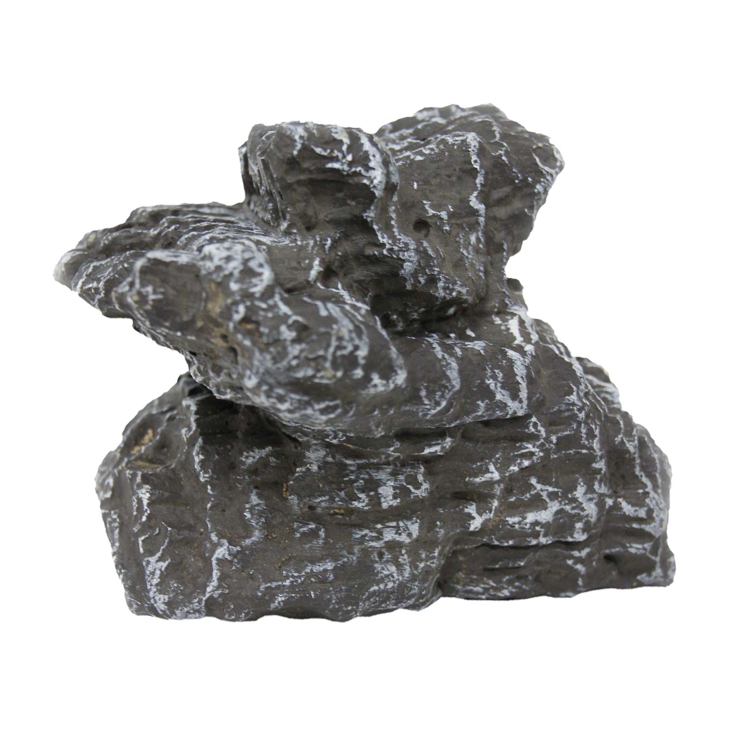 Real Fyre charred series chunk stone, dark gray rough-textured block