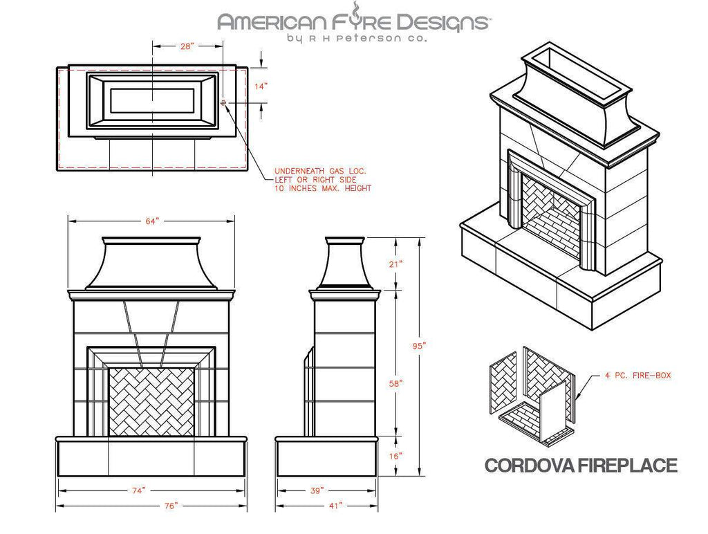 American Fyre Designs Cordova Outdoor Gas Fireplace