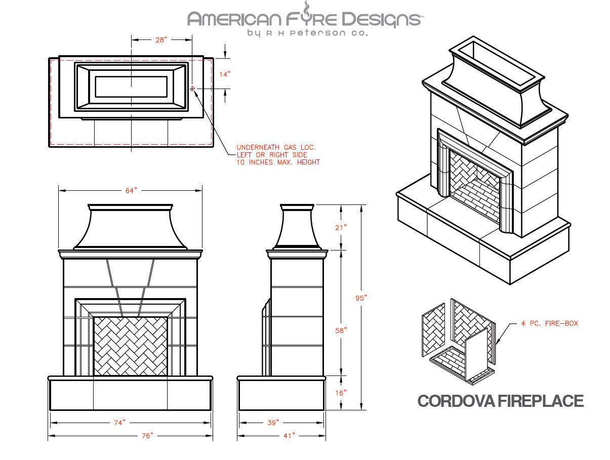 American Fyre Designs Cordova Outdoor Gas Fireplace