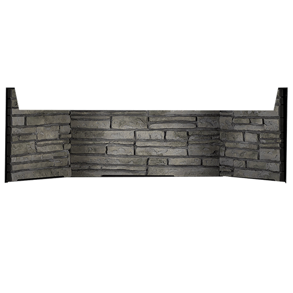 Decorative ledgestone brick panel section, dark gray slate finish