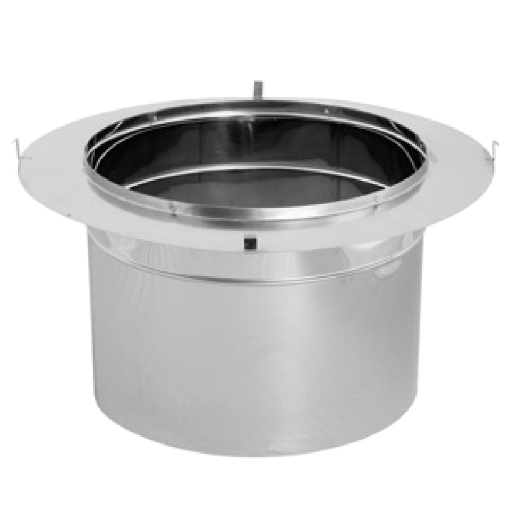 DuraVent DuraTech European copper adapter, round flue collar in silver