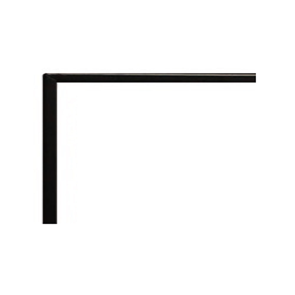 Beveled adjustable fireplace trim, matte black L-corner piece