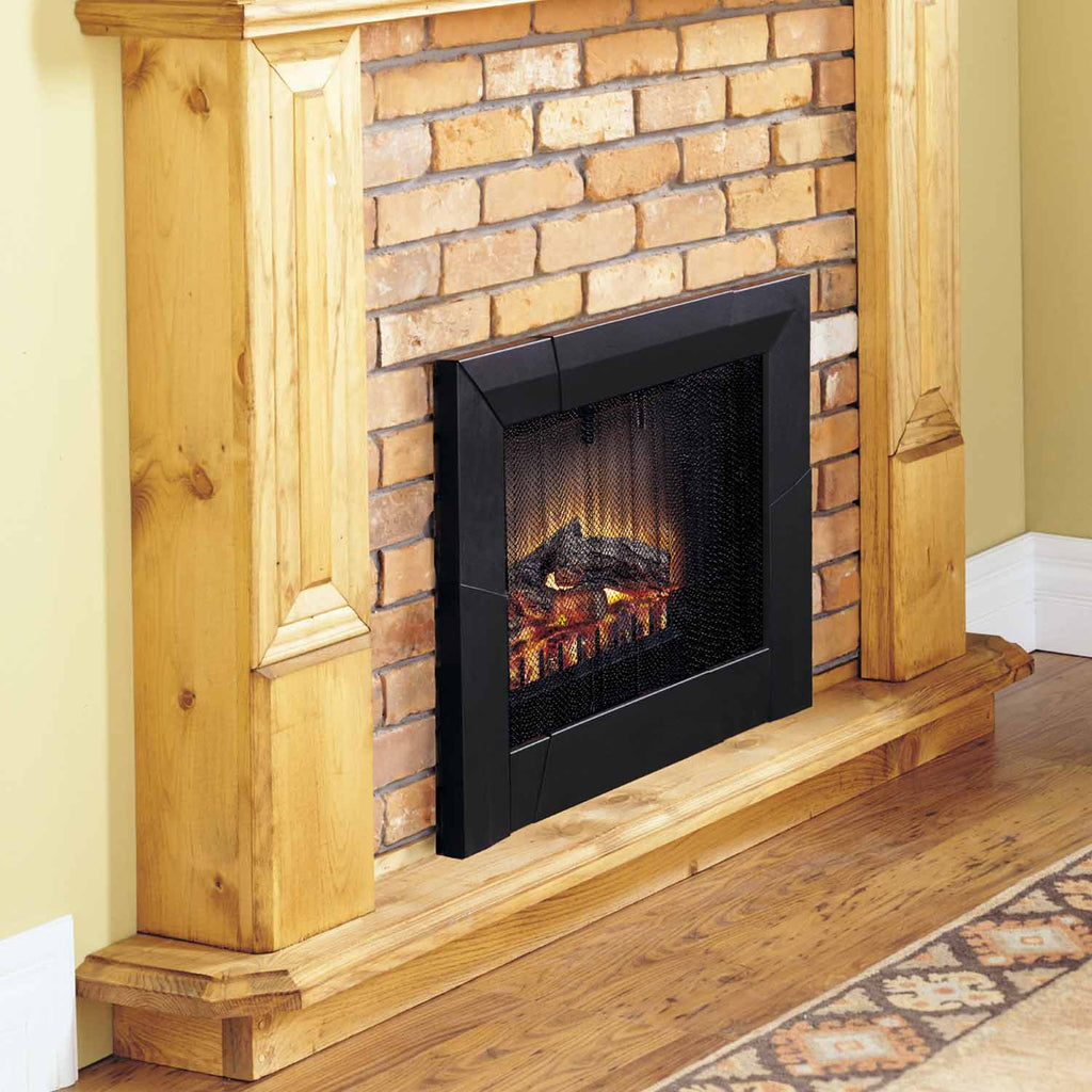 Dimplex expandable trim kit, black surround frame around electric fireplace opening