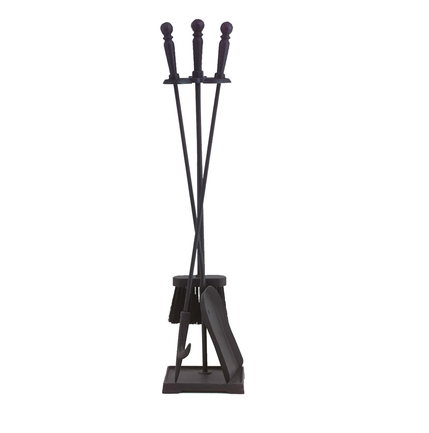 Dagan black fireplace tool set with stand and three tools