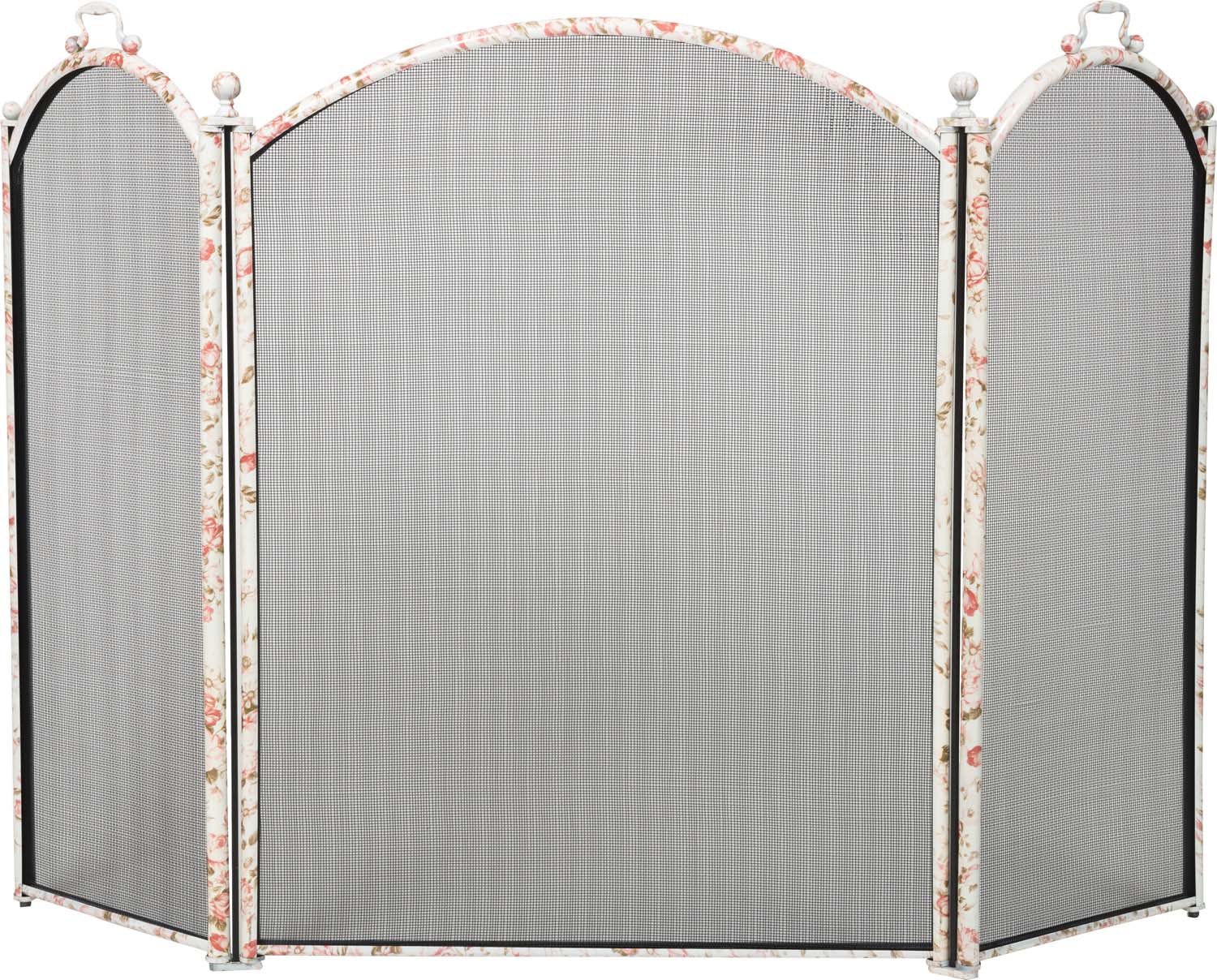Dagan Three Fold Floral Arched Fireplace Screen, 52x34-Inches
