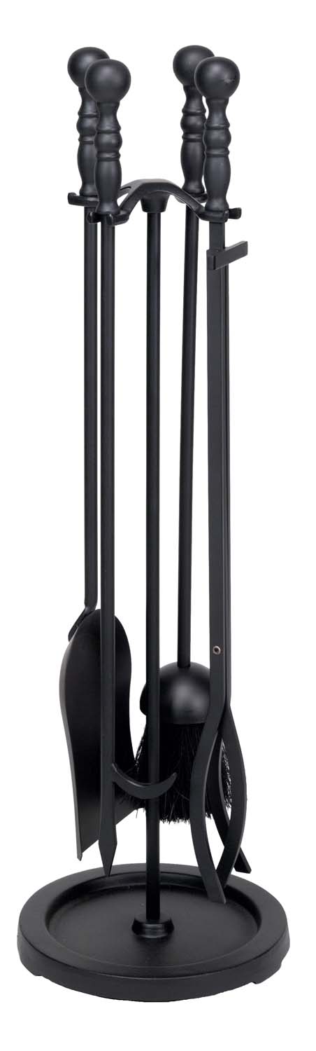Dagan Five Piece Fireplace Tool Set, Black