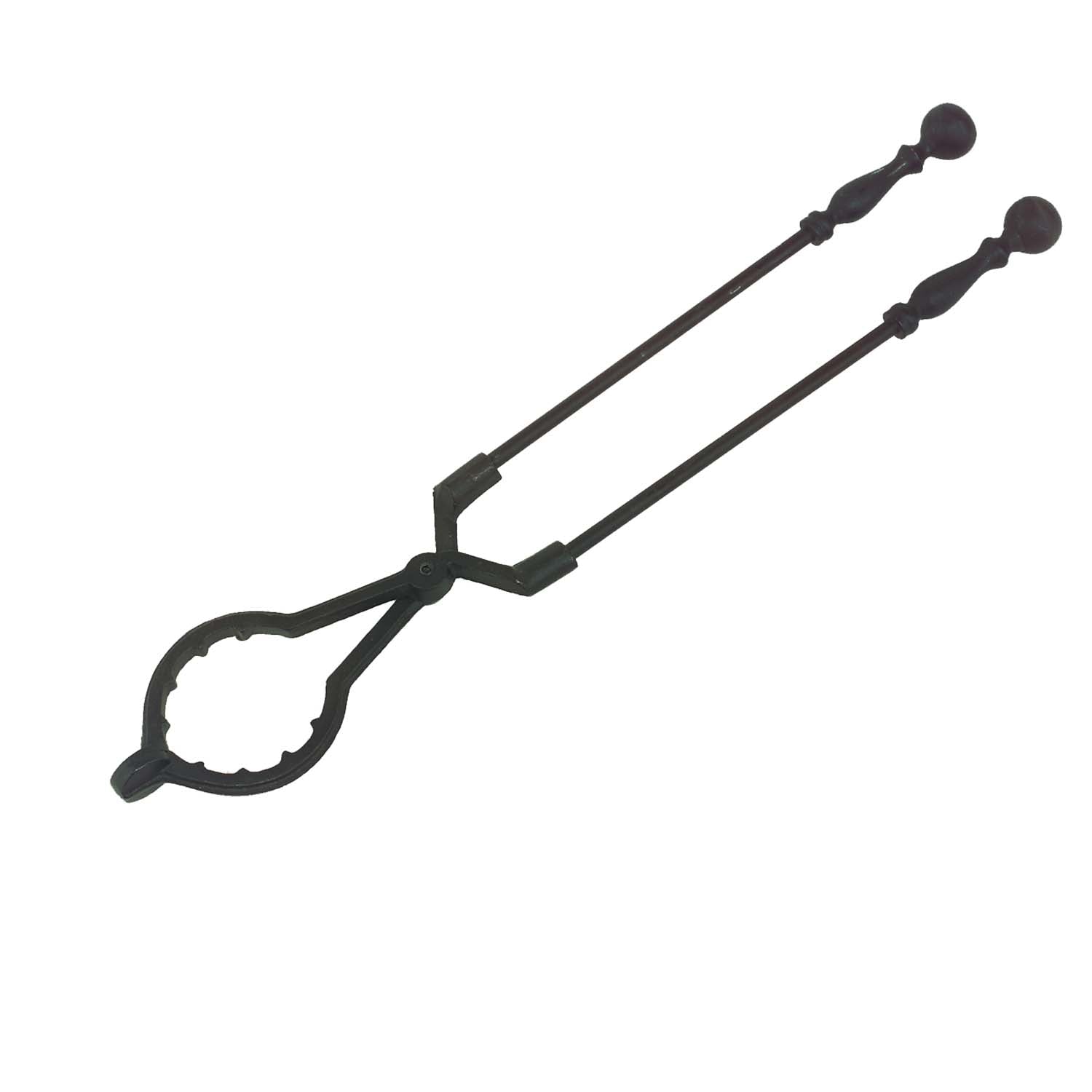 Log lifter tool with curved jaw and two long handles, black