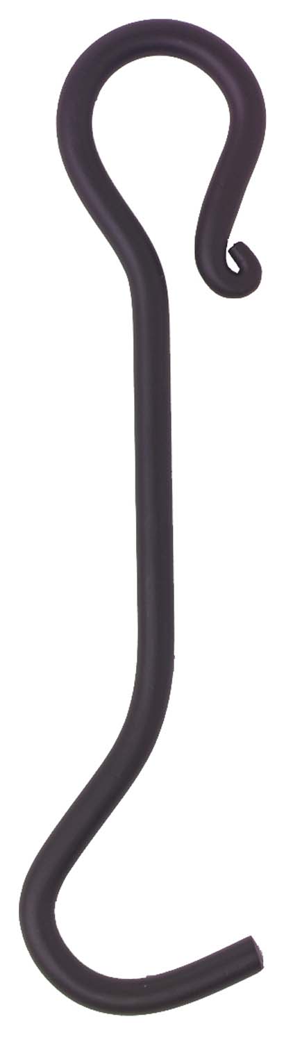 10-inch damper hook with dark curved finish, single eye end.