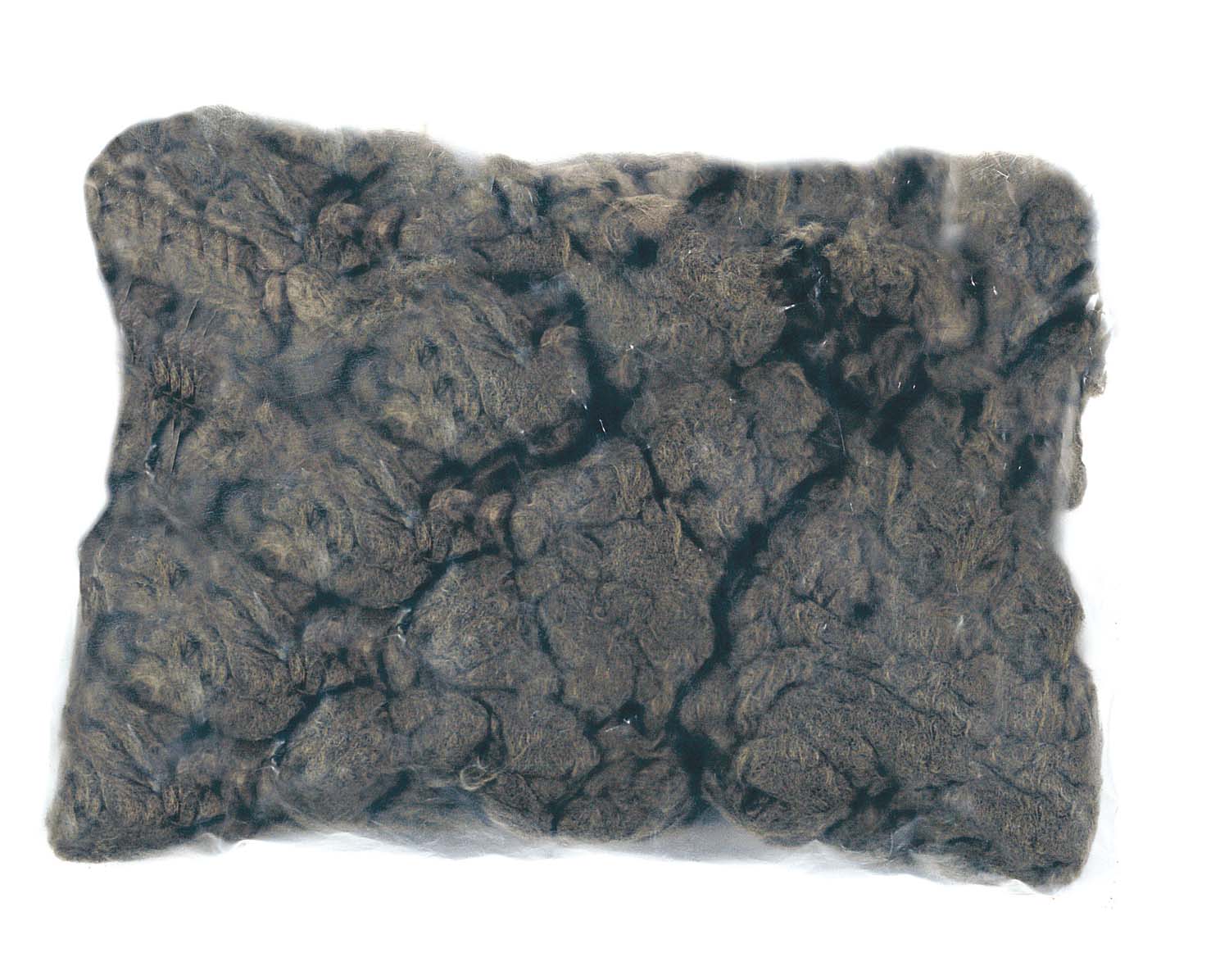 Dark textured faux-fur decorative pillow, rectangular shape