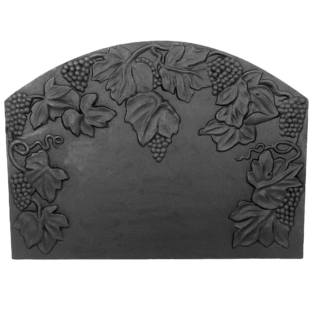 Dagan Black Cast Iron Grape Fireback, 26.75x19.5-Inches