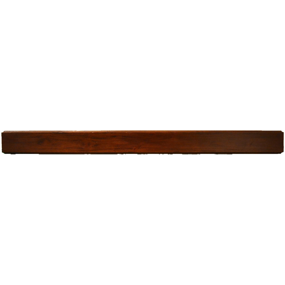Mahogany mantel shelf with straight rectangular profile, 60-inch length