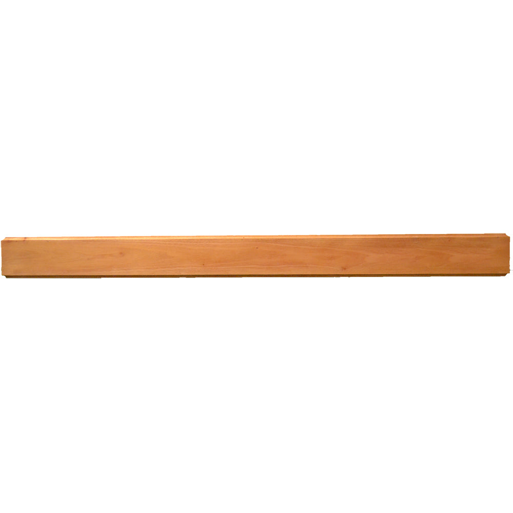 60-inch mahogany mantel shelf with smooth sanded finish and straight edges