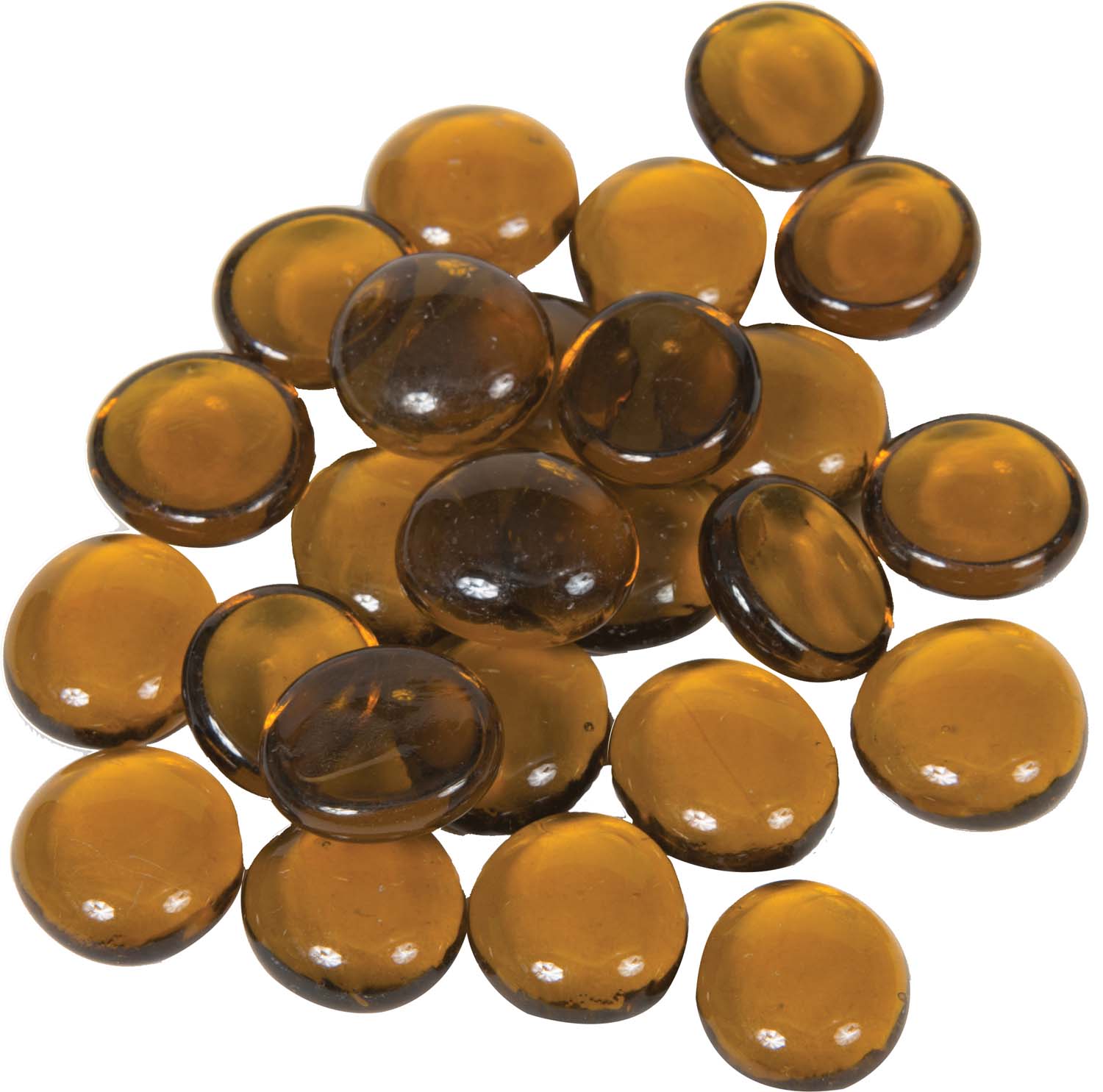 Amber fire glass beads, 3/4 inch round