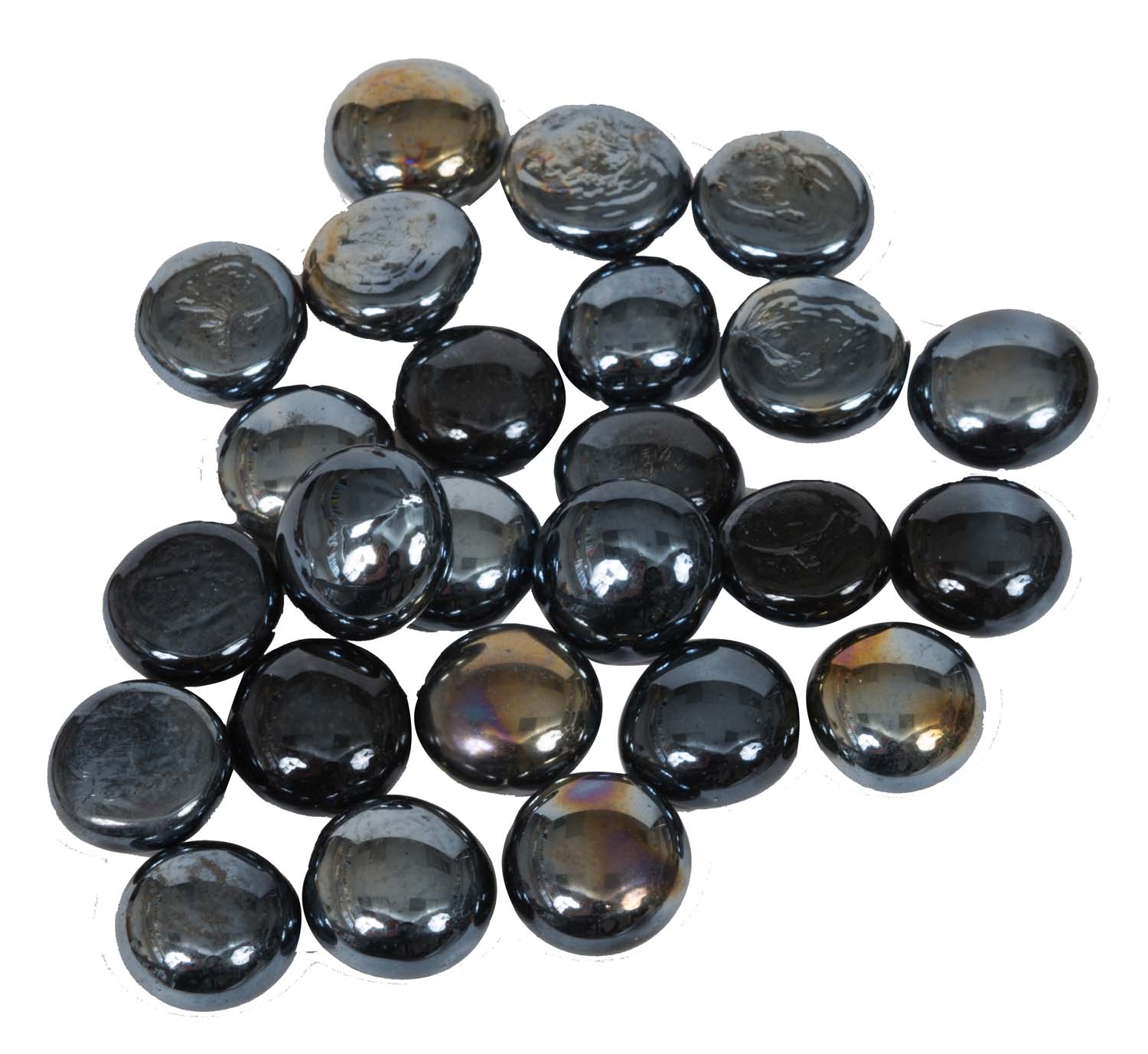 Dagan 3/4-Inch Fire Beads, 10, Black Iridescent