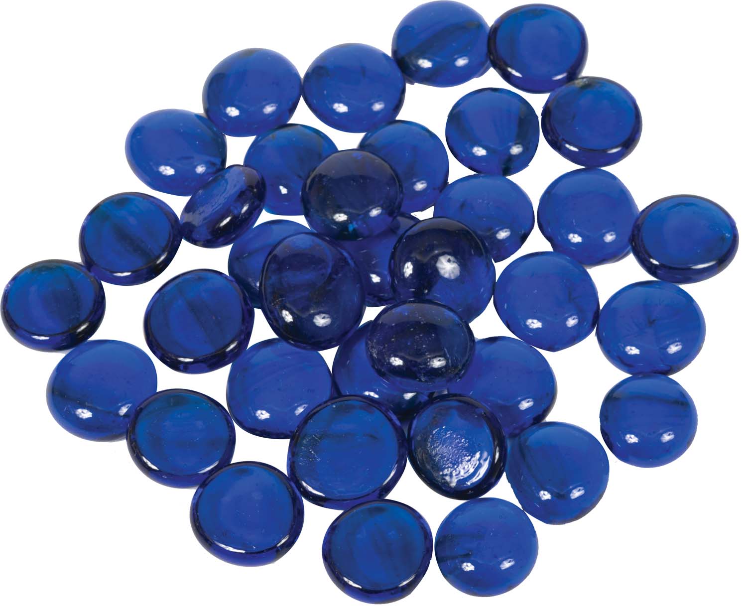 Dark blue round glass fire beads, 3/4-inch, loose beads