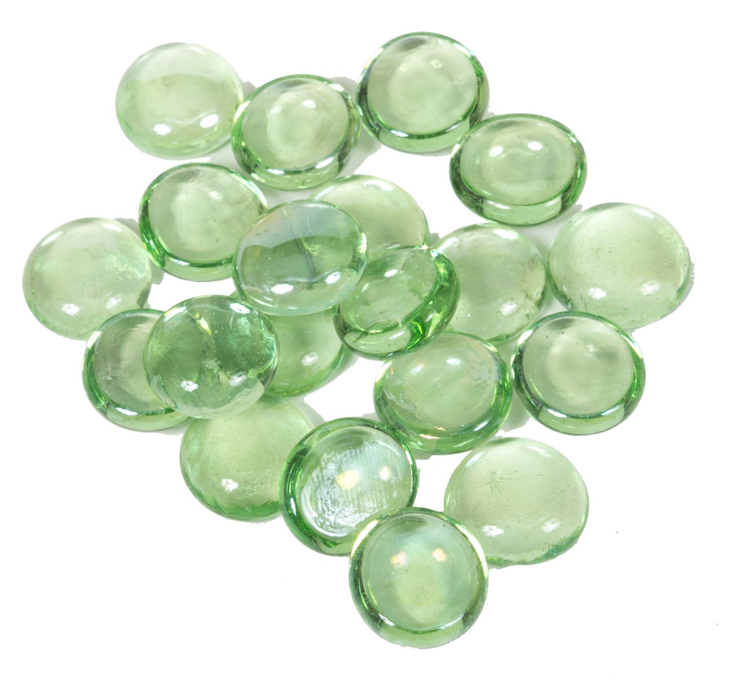 Dagan light green iridescent fire beads, round 3/4-inch translucent