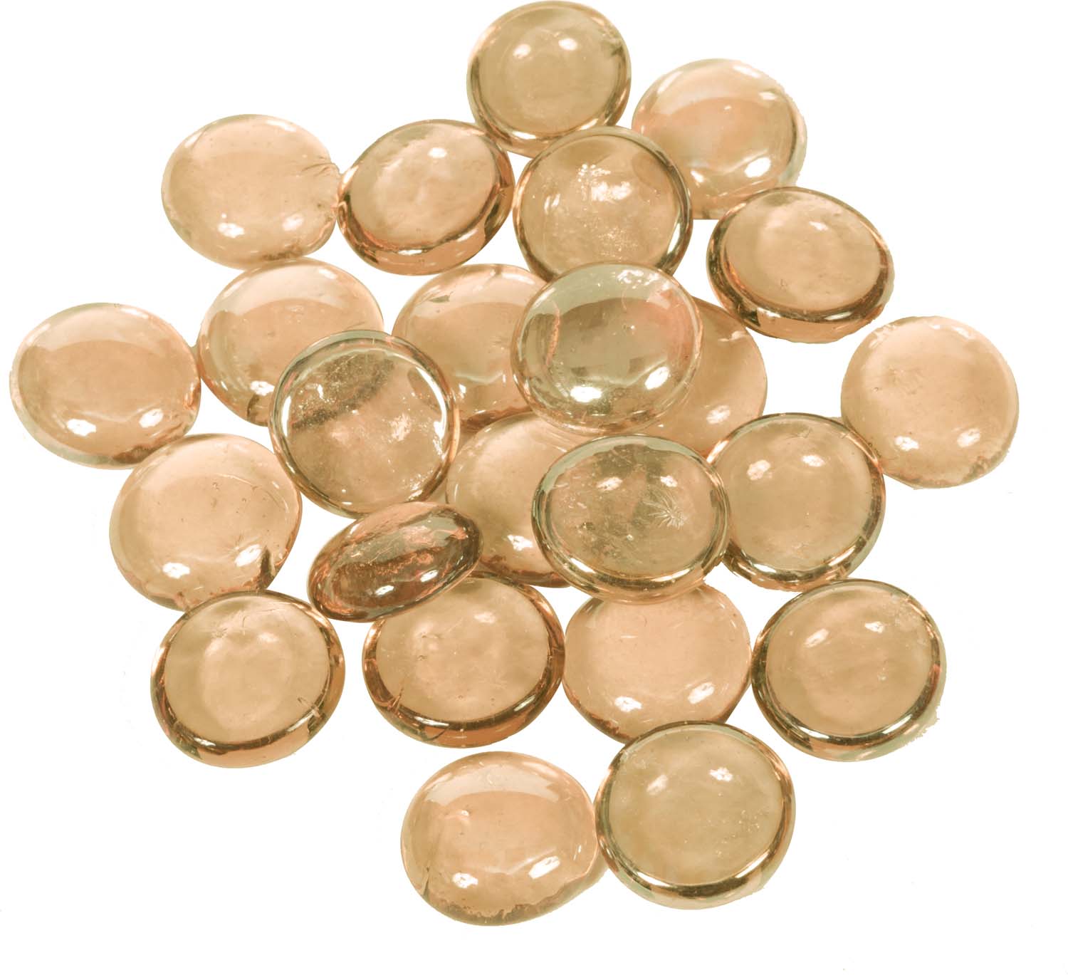 3/4-inch pink iridescent fire beads, translucent glass oval bead assortment
