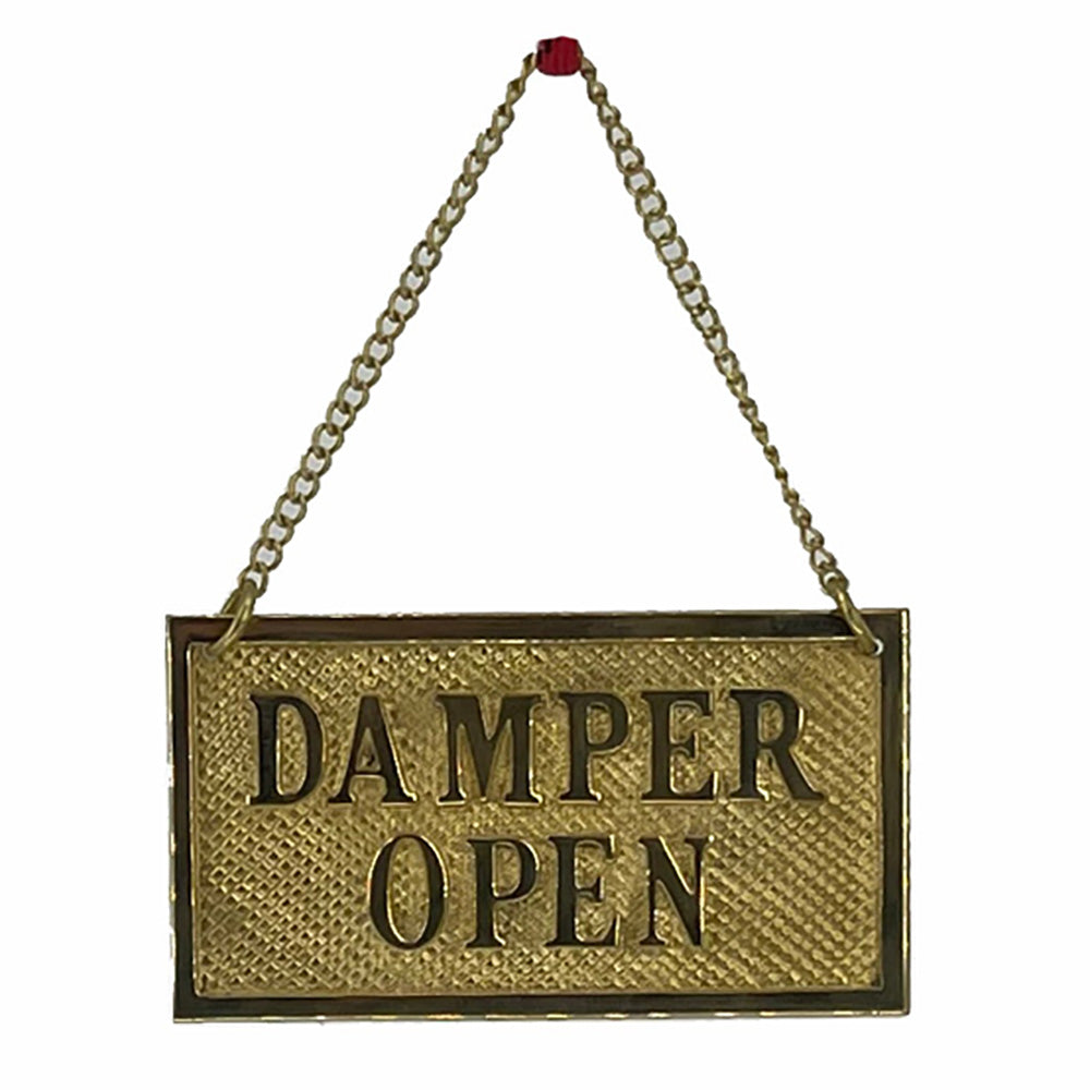 Dagan Damper Sign, Polished Brass, 4x2-Inches